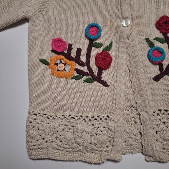 Chasing Fireflies embroidered floral crocheted hem cardigan - Picture 6 of 13